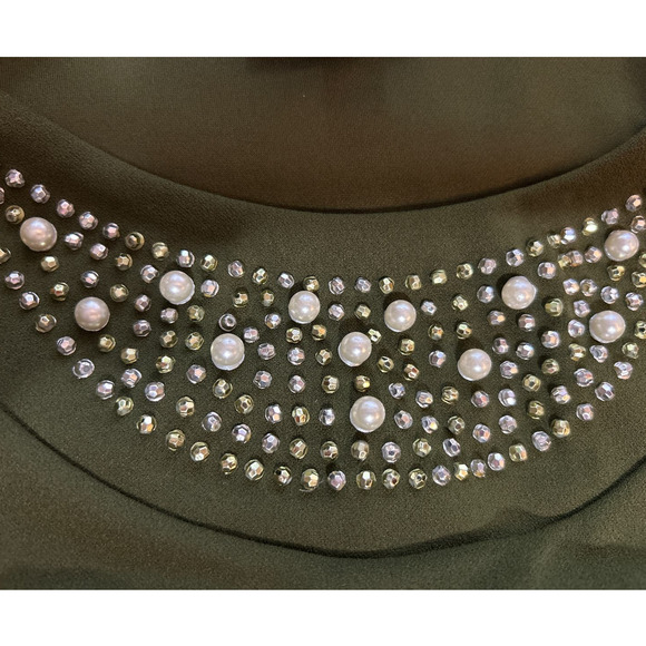 Violet B. Women's Olive Green Embellished Neckline Dress Size‎ 3X - Picture 7 of 7